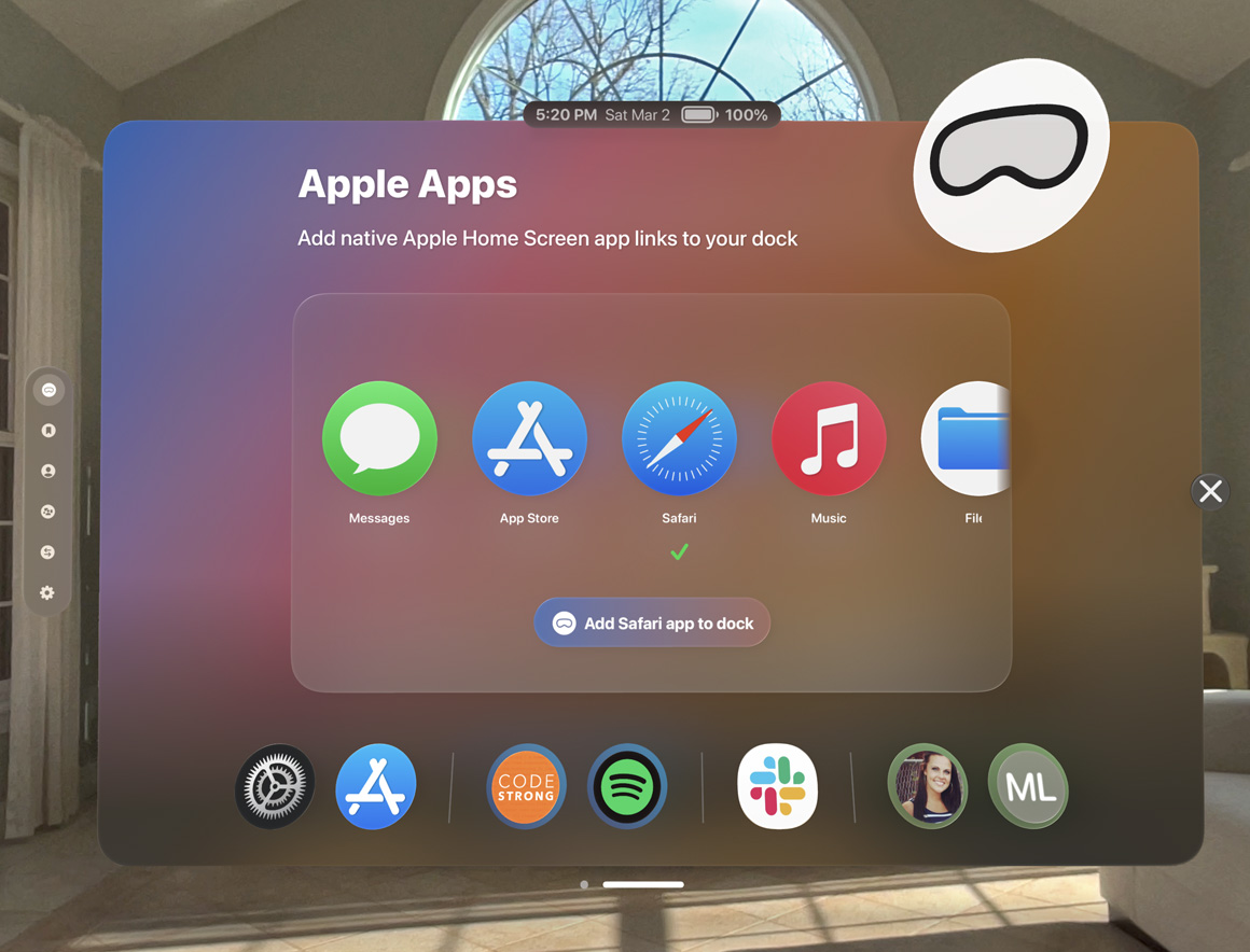 Dock screens native